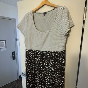 Torrid Black and White Striped Top